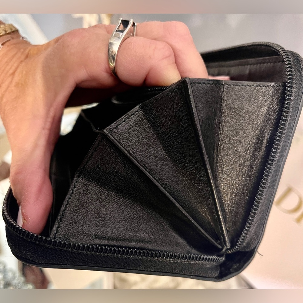 Dior Long Zip-around Monogram Wallet Canvas/Leather Piping & PebbledDior GiftBox - Picture 6 of 15